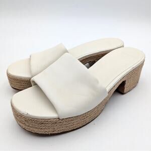 Vince Margo Platform Heel Sandals Open Toe Women's Milk Size US9.5M EU40.5